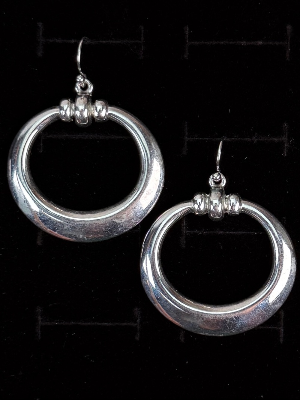 Vintage Silvertone Weighted Pierced Earrings